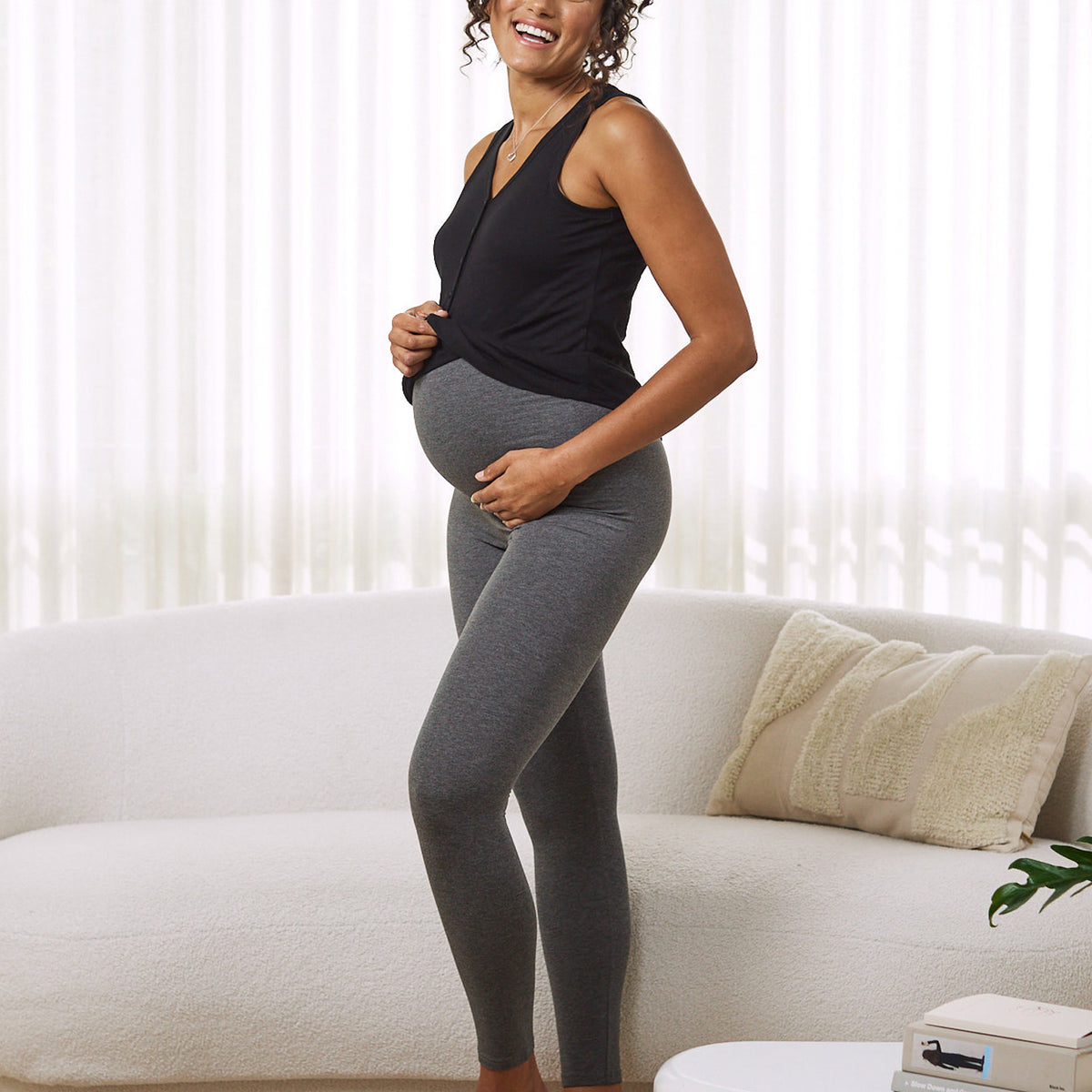 2 Pack Black Maternity Foldable Waist Leggings – ANGEL MATERNITY