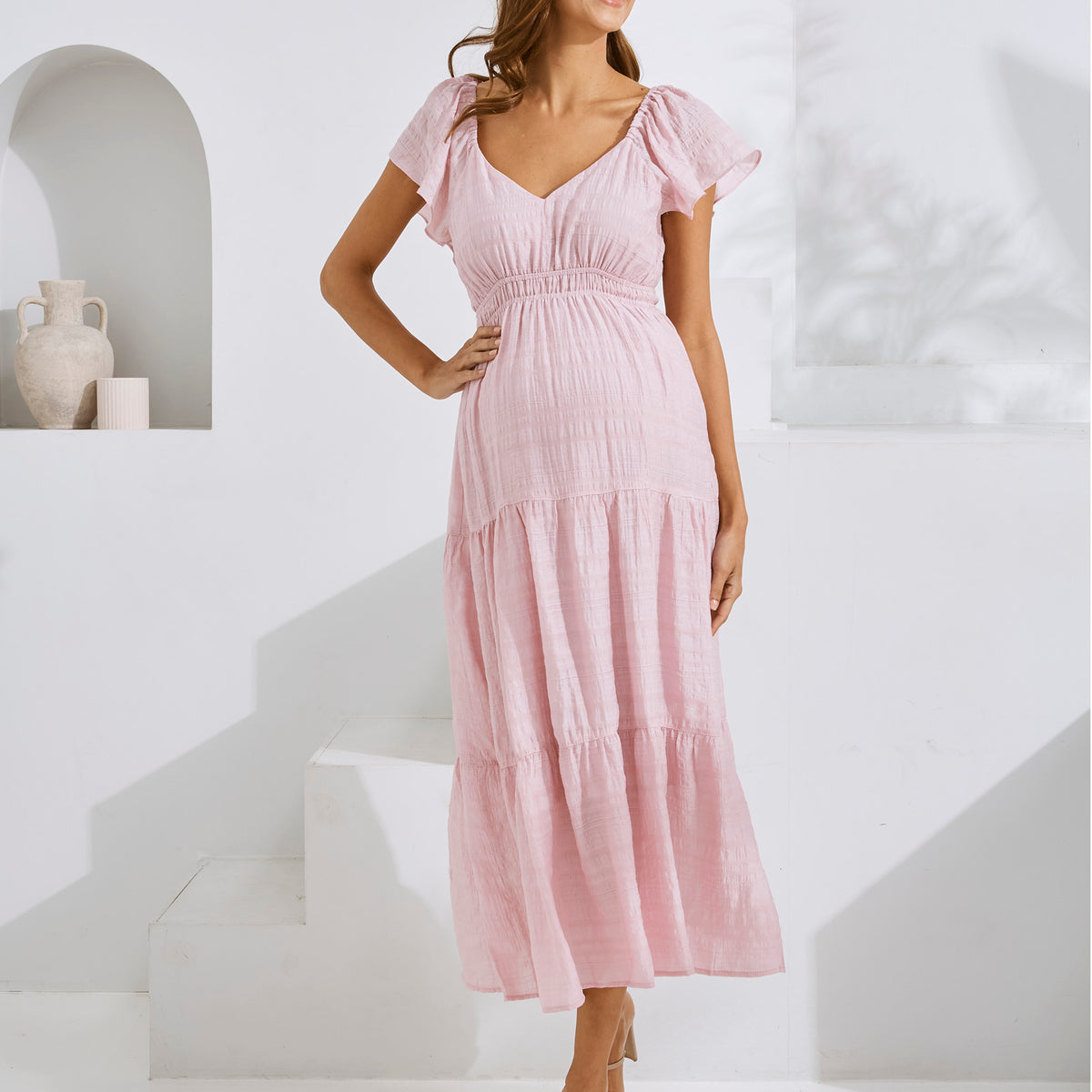 Lila Baby Shower Maternity Dress in Candy Pink Angel Maternity Australia Lila Baby Shower Maternity Dress in Candy Pink Angel Maternity Australia