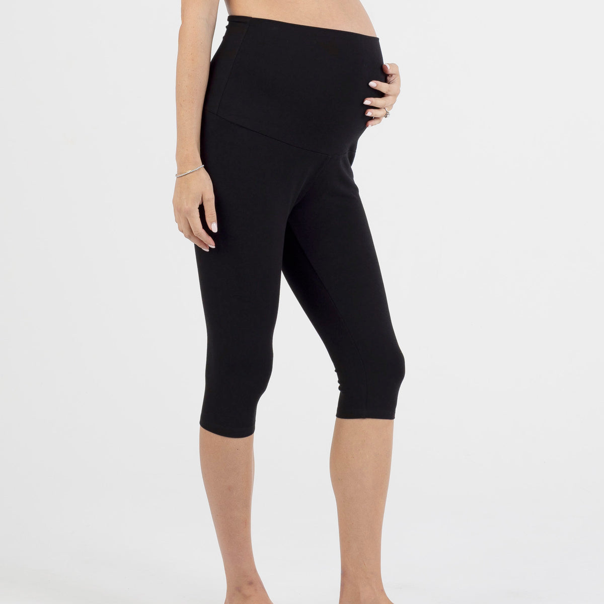 Deluxe Bamboo Cotton Maternity Knee Length Legging Black – Angel