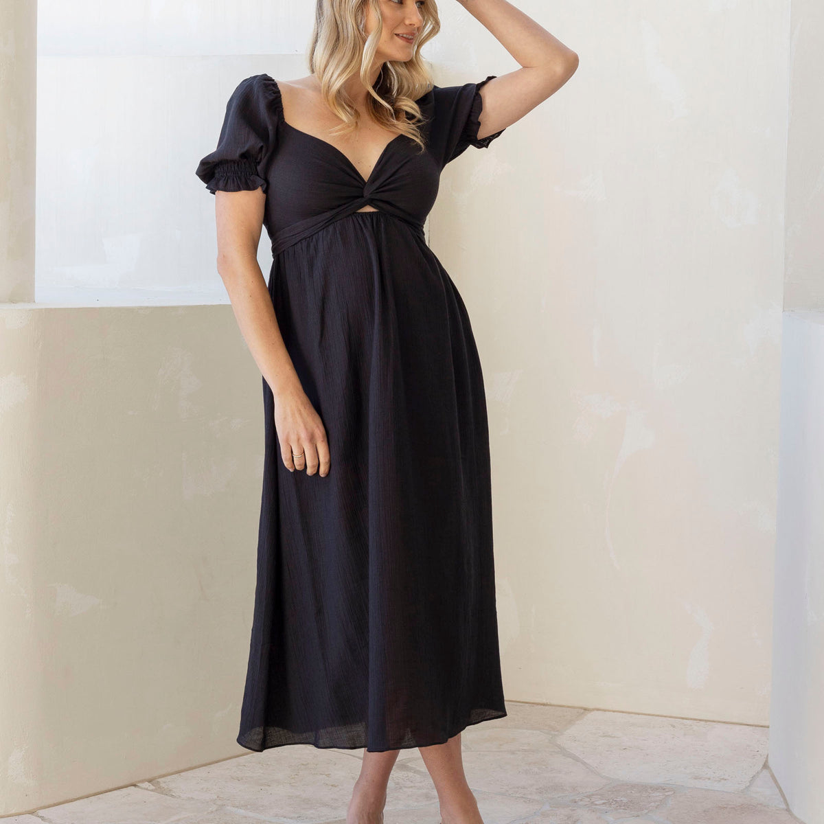 Fabia Fabia Reversable Tie Maternity Dress In Black Angel Maternity Australia Fabia Fabia Reversable Tie Maternity Dress In Black Angel Maternity Australia