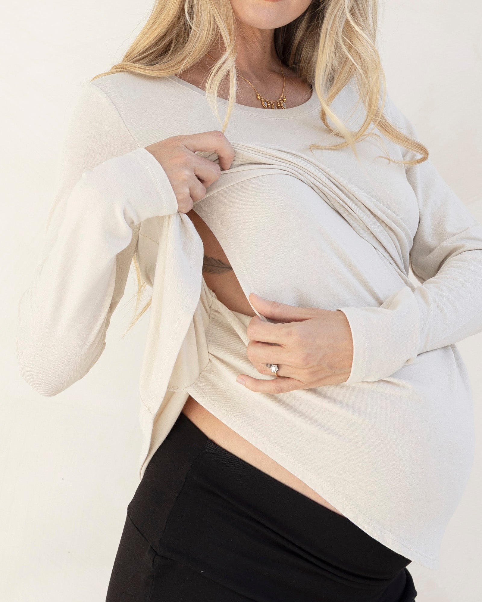 nursing access of white nursing long sleeve tee