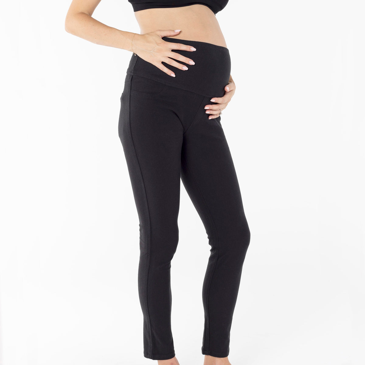 Fitted Cotton Maternity Work Pants- Black – Angel Maternity Australia