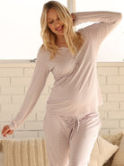 main view- maternity pyjama bamboo top lavender