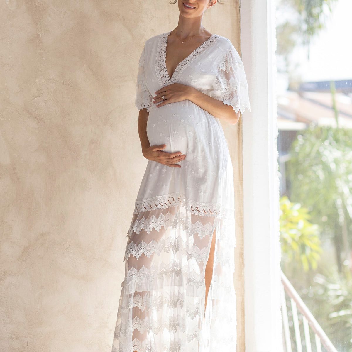 dark hunter green bridesmaid dresses Luxury Lace Knitted Maternity Baby Shower Dress in White – Angel Maternity  Australia