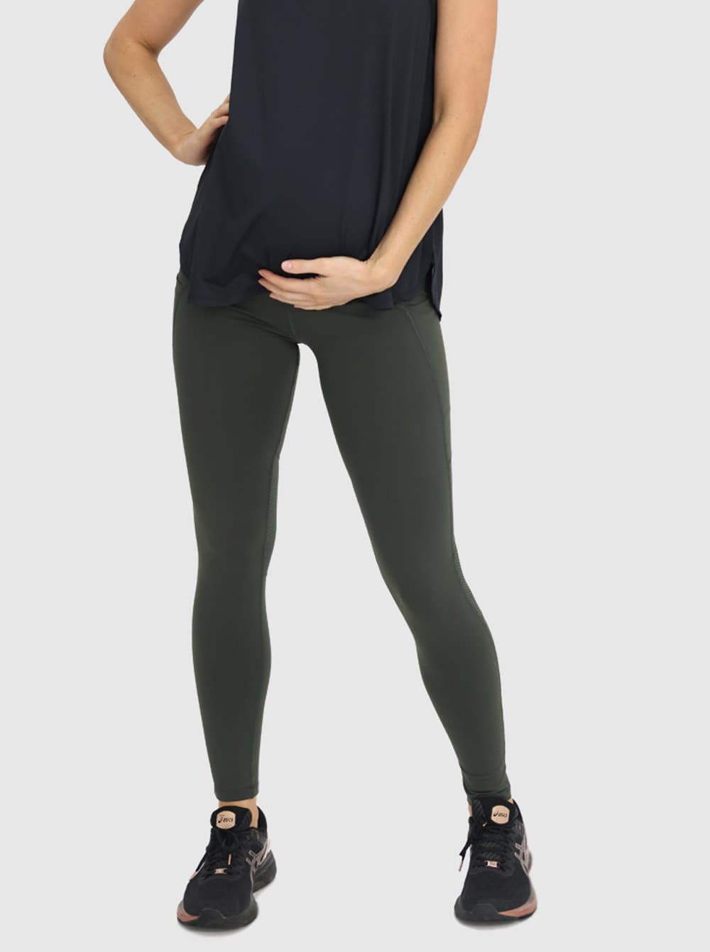 Maternity Sports Legging - Khaki Green - Angel Maternity - Maternity clothes - shop online (6581576269927)