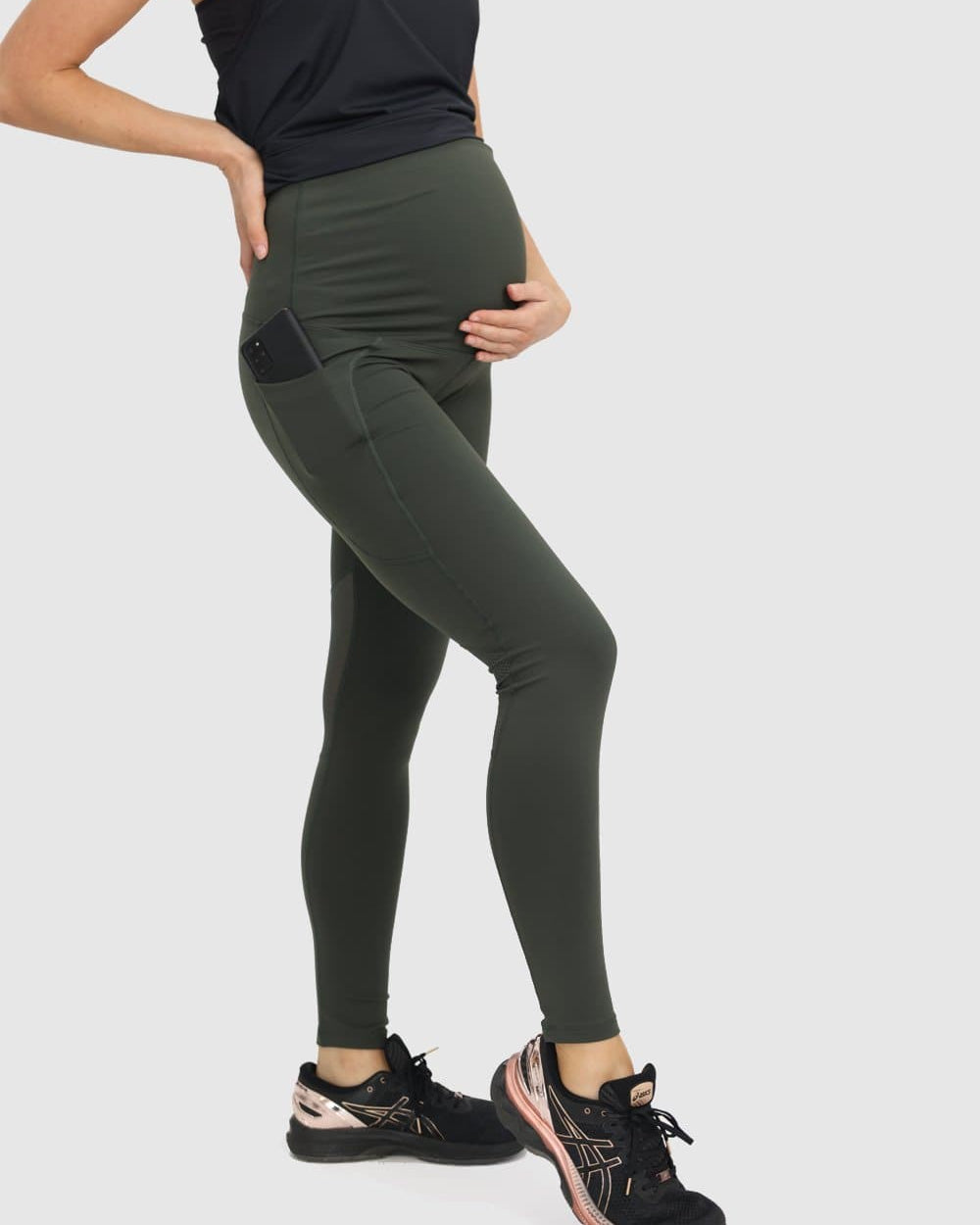 Maternity Sports Legging - Khaki Green - Angel Maternity - Maternity clothes - shop online (6581576269927)