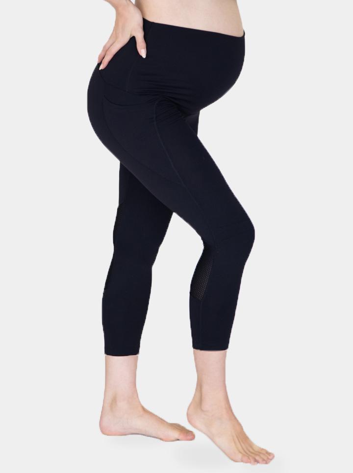 Maternity Workout 3/4 Length Legging - Black - Angel Maternity - Maternity clothes - shop online (4721089478759)
