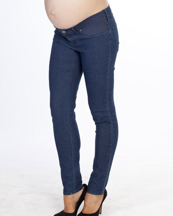 Angel Maternity Stephanie -Maternity Slim Jeans in Medium Blue (10013453510)