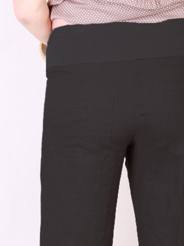 Essential  100% Maternity Linen Pants - Black - Angel Maternity - Maternity clothes - shop online (10013457926)