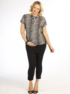 Angel Maternity Two-Way Semi Sheer Short Sleeve Top - Zebra Print (10006678470)