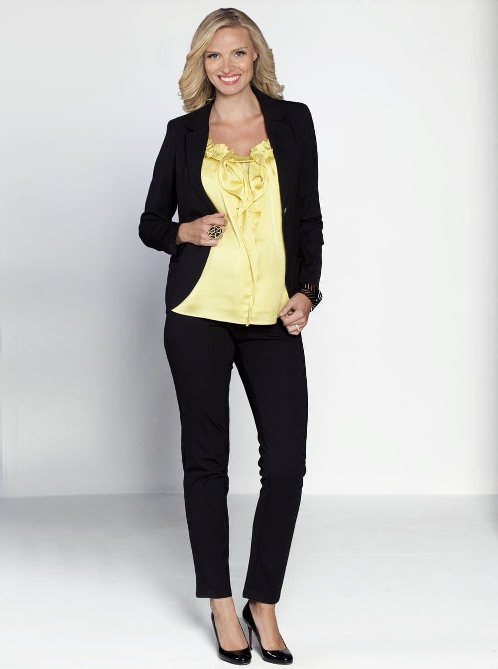 Angel Maternity Sleeveless Chiffon Dressy Top - Mustard (10007377798)