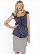 Angel Maternity Straight Cut Maternity Work Skirt in Light Taupe (10013449222)