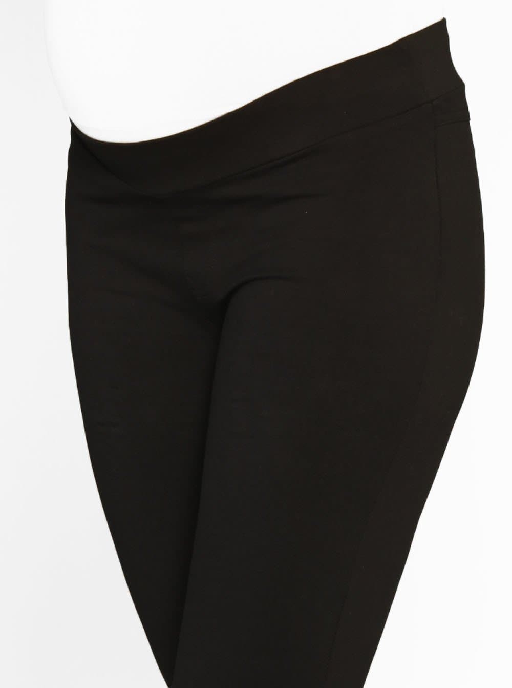 Fitted Cotton Twill Cropped 3/4 Shorts in Black - Angel Maternity - Maternity clothes - shop online (10013462086)
