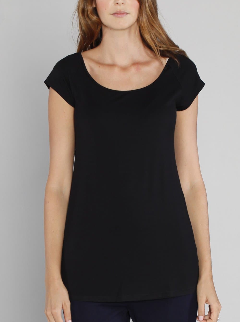 Angel Maternity Stretch Solution Long Tunic Top - Black (9984335622)