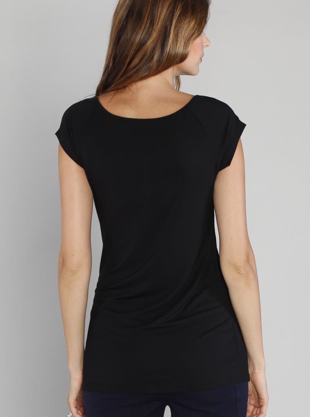 Angel Maternity Stretch Solution Long Tunic Top - Black (9984335622)