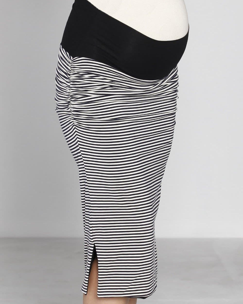 Angel Maternity Reversible Maternity Skirt in Black/ Stripes (10088318534)