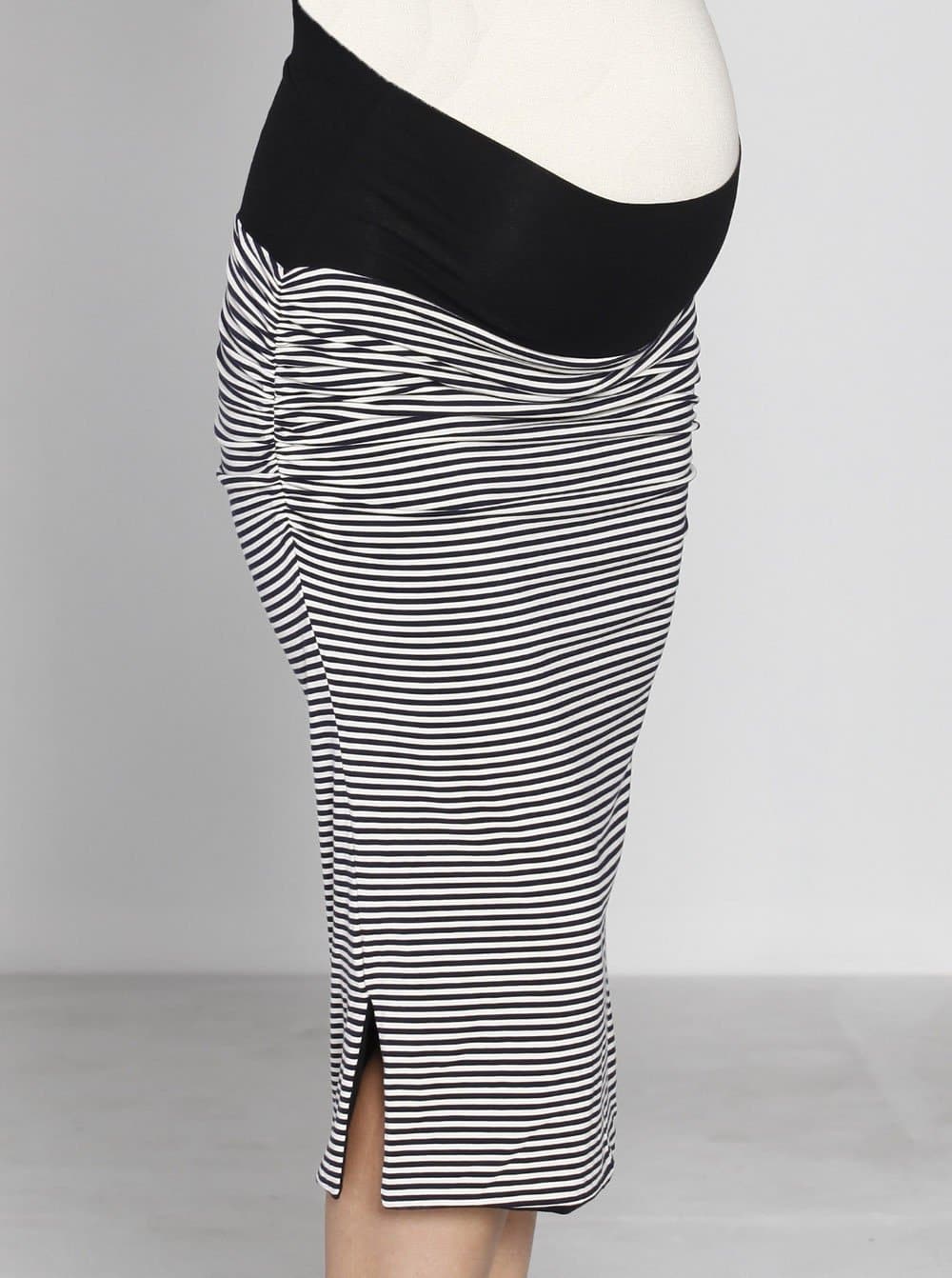 Angel Maternity Reversible Maternity Skirt in Black/ Stripes (10088318534)