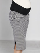 Angel Maternity Reversible Maternity Skirt in Black/ Stripes (10088318534)