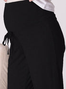 Maternity Cropped Yoga Pant in Plain Black with High Waist - Angel Maternity - Maternity clothes - shop online (10010722950)