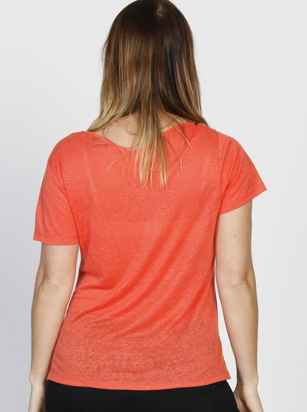 Angel Maternity Summer Linen V-Neck Blouse Top- Watermelon (10007323334)