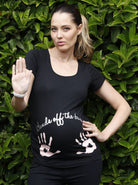 Basic Maternity Slogan Tee - Hands off the Bump - Angel Maternity - Maternity clothes - shop online (9984362310)