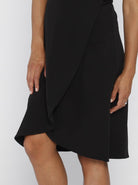 Maternity Little Black Dress in Mock Wrap Petal Style - Angel Maternity - Maternity clothes - shop online (10007641990)