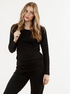 Black Essential Maternity Tee Long Sleeve (6653116514407)