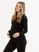 Black Essential Maternity Tee Long Sleeve (6653116514407)
