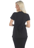 Bree Maternity  Crossover Work Top - Black (9984369414)