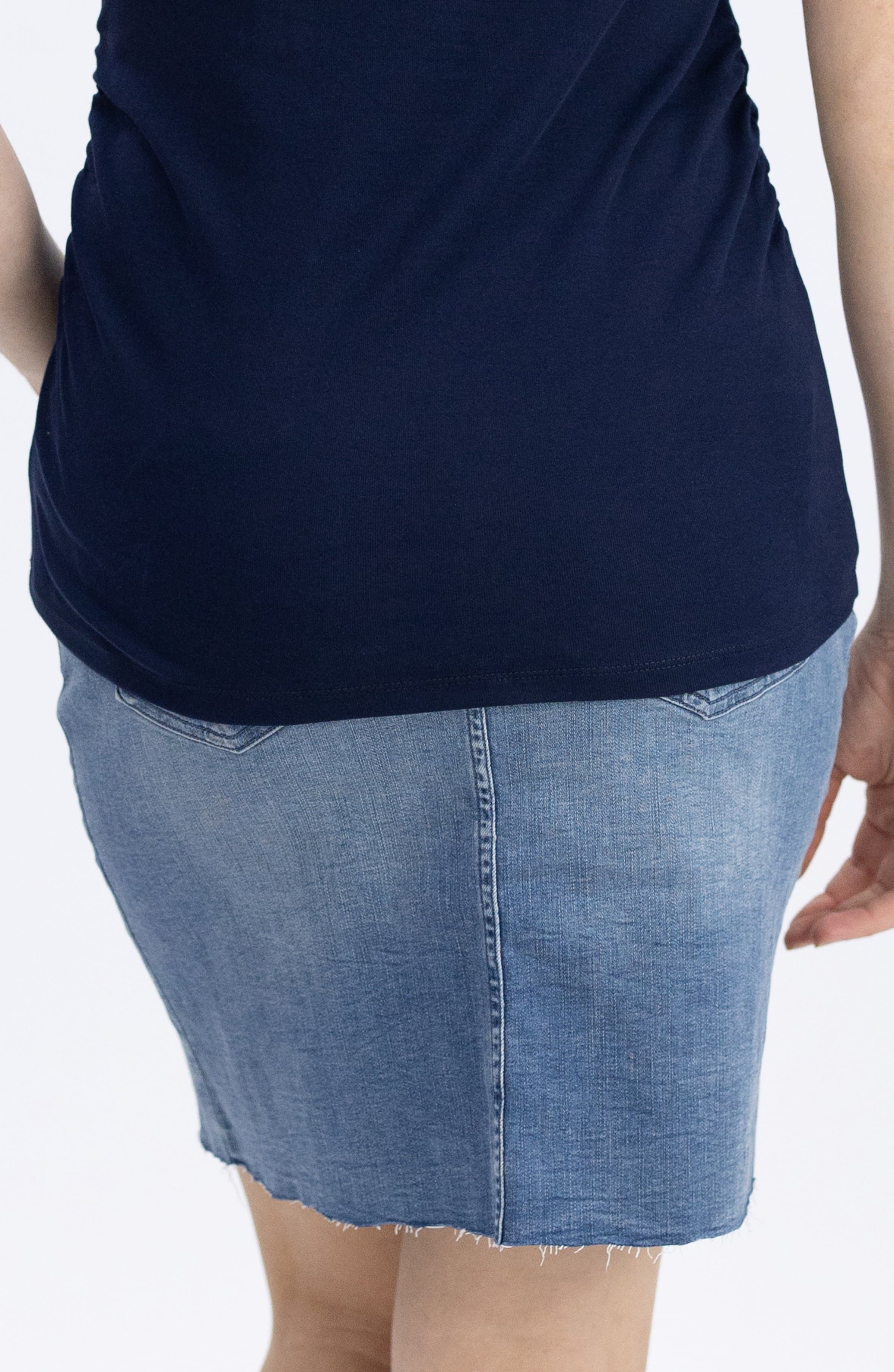 Maternity Over The Bump High Waist Denim Skirt - Angel Maternity - Maternity clothes - shop online (4513711128679)