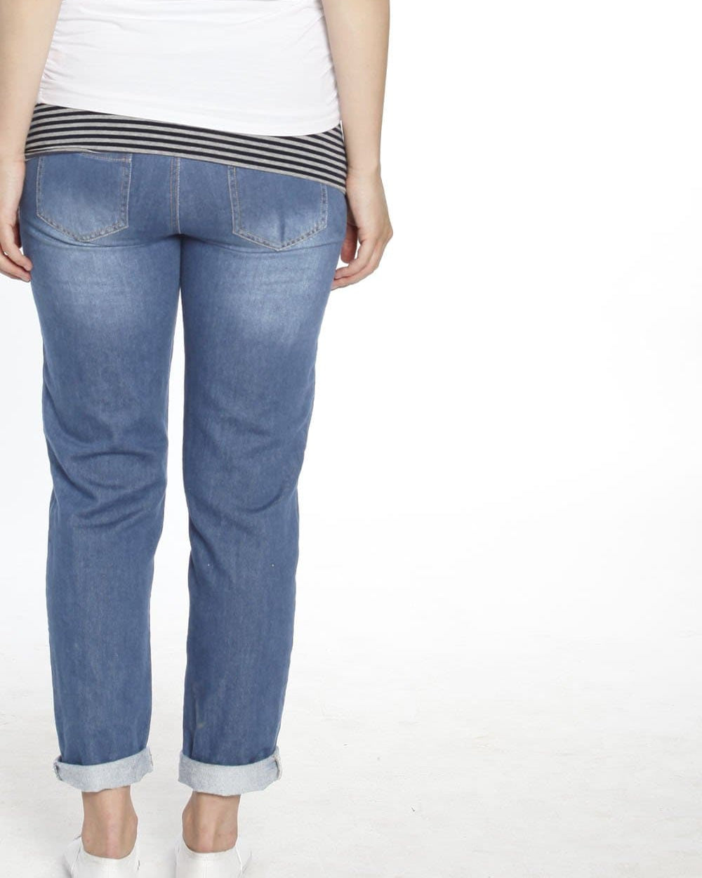 Maternity Boyfriend Jeans in Stretchy Cotton - Denim - Angel Maternity - Maternity clothes - shop online (129035862037)