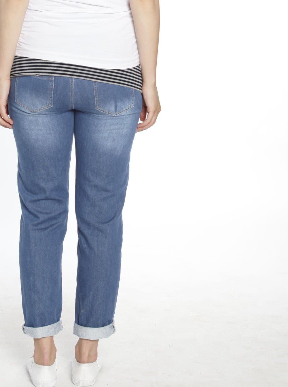 Maternity Boyfriend Jeans in Stretchy Cotton - Denim - Angel Maternity - Maternity clothes - shop online (129035862037)