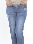 Maternity Boyfriend Jeans in Stretchy Cotton - Denim - Angel Maternity - Maternity clothes - shop online (129035862037)