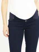 Maternity Comfortable Stretch Slim Jeans in Navy pregnancy jeans (1568957038695)