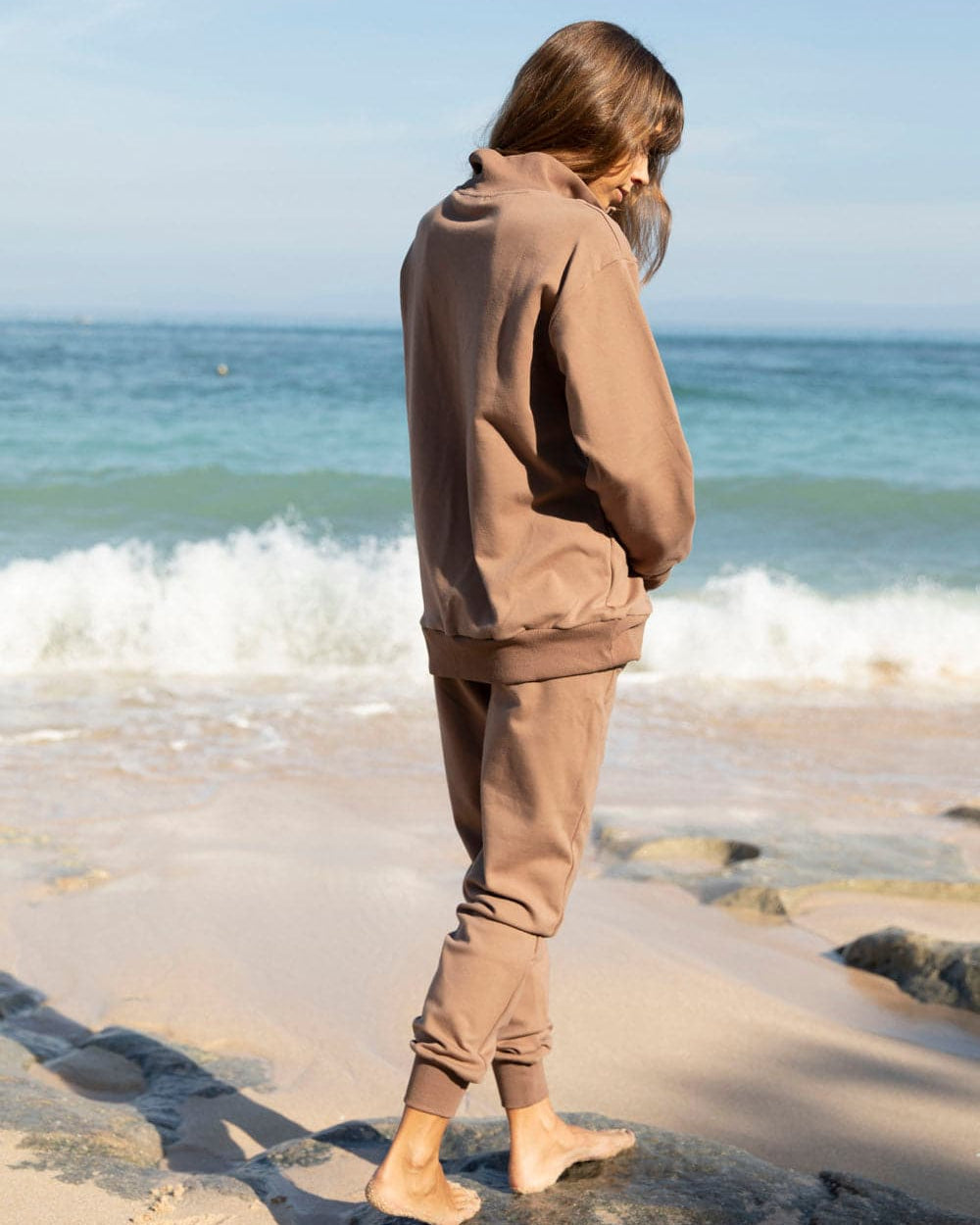 Calla Maternity Tracksuit Set in Brown (6645680832615)