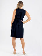 Eve Maternity Classic Wrap Feeding Dress in Black (6615743856743)