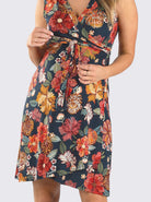 Maternity Classic Wrap Dress in Red Flowers - Angel Maternity - Maternity clothes - shop online (3949373063271)