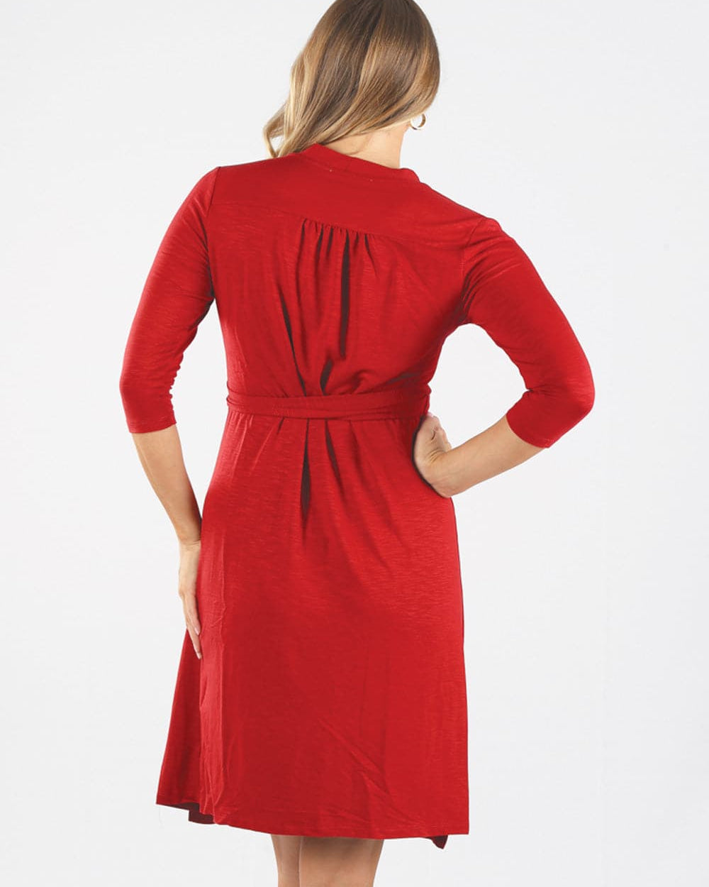 Maternity Classic Wrap Feeding Dress in Red - Angel Maternity - Maternity clothes - shop online (6607282143335)