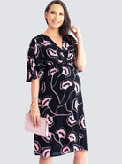 Maternity Bella Midi Dress - Hibiscus Print - Angel Maternity - Maternity clothes - shop online (4523172659303)