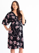 Maternity Bella Midi Dress - Hibiscus Print - Angel Maternity - Maternity clothes - shop online (4523172659303)