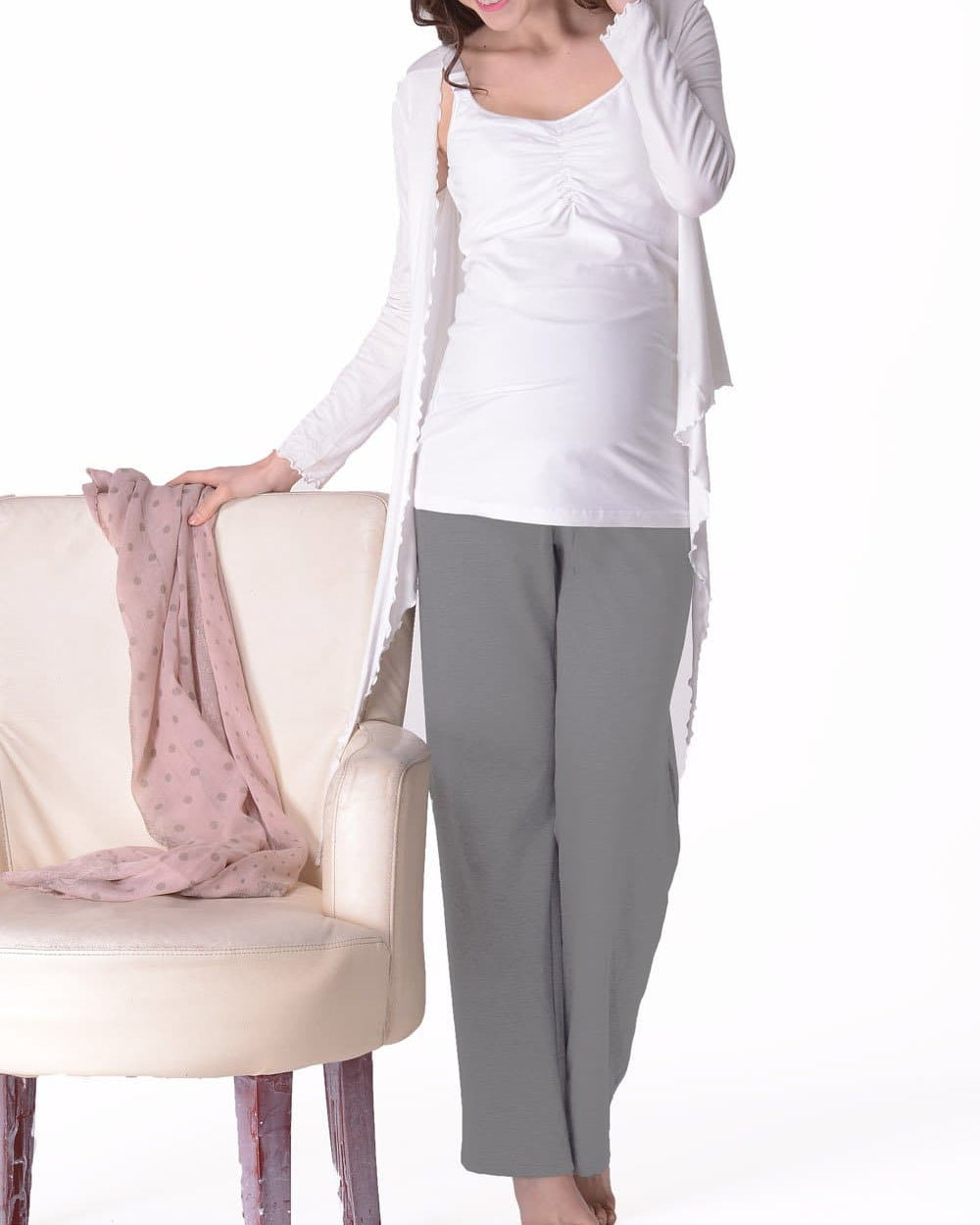 Maternity Stretchy Lounge Pant in Grey - Angel Maternity - Maternity clothes - shop online (121638682645)