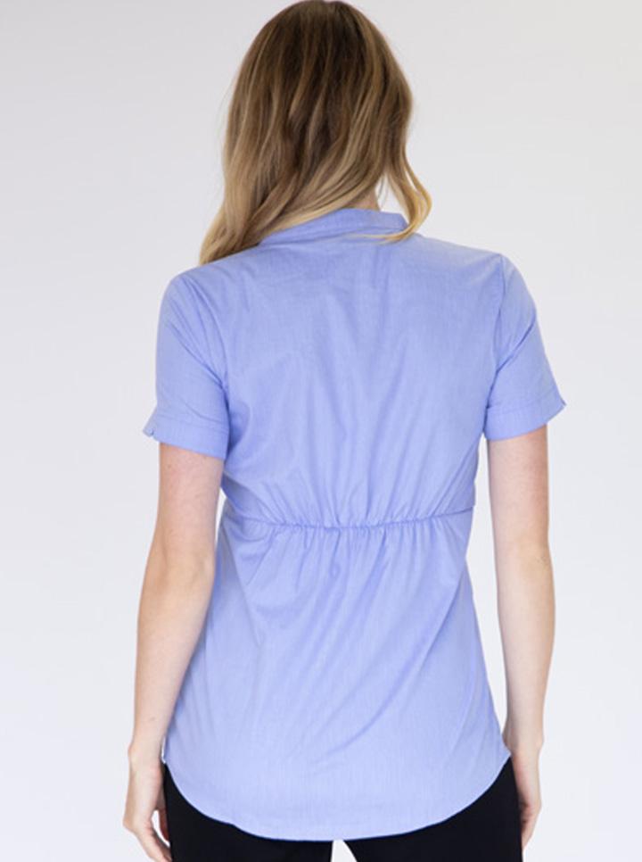 Maternity & Nursing Blouse Work Top - Blue - Angel Maternity - Maternity clothes - shop online (6546226774119)