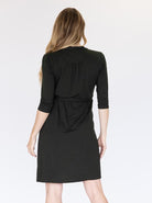 Maternity Classic Wrap Feeding Dress in Black (6607282667623)