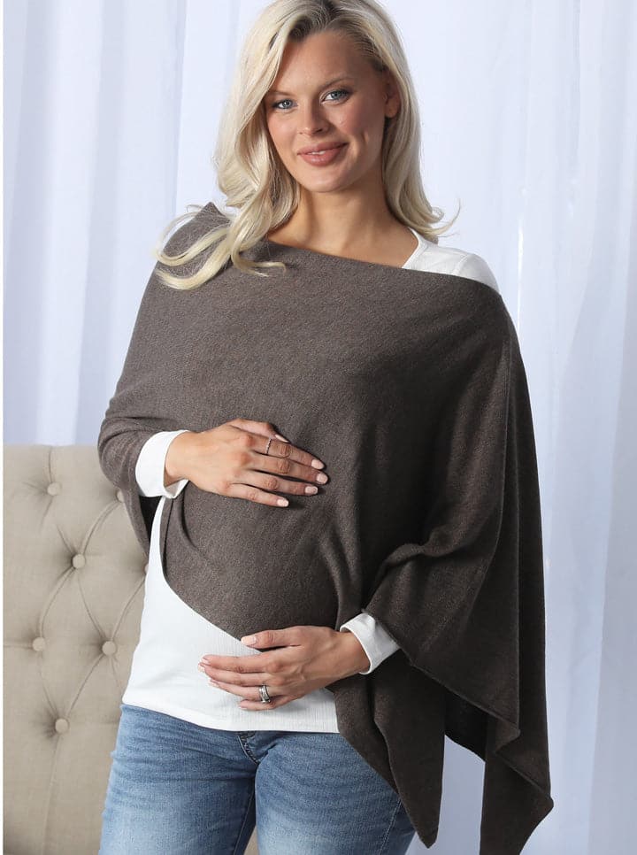 Moozie Mama Luxury Wrap/Poncho Maternity & Nursing Cover in Mocha (6642971836519)