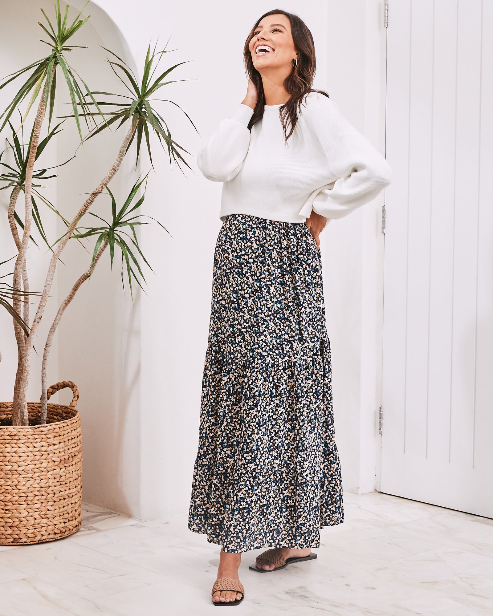 Maternity knit jumper white