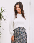 Main View - Maternity knit jumper white