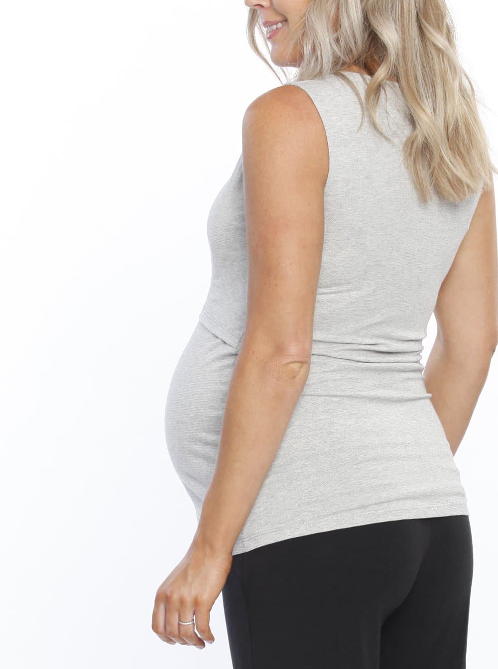 Maternity Busy Mummy Nursing Tank in Grey pregnancy fashion (1562137100391)