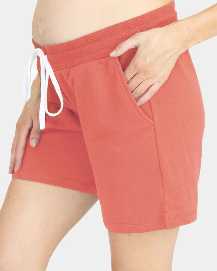 Cotton Maternity Summer Shorts in Coral - Angel Maternity - Maternity clothes - shop online (4757919694951)