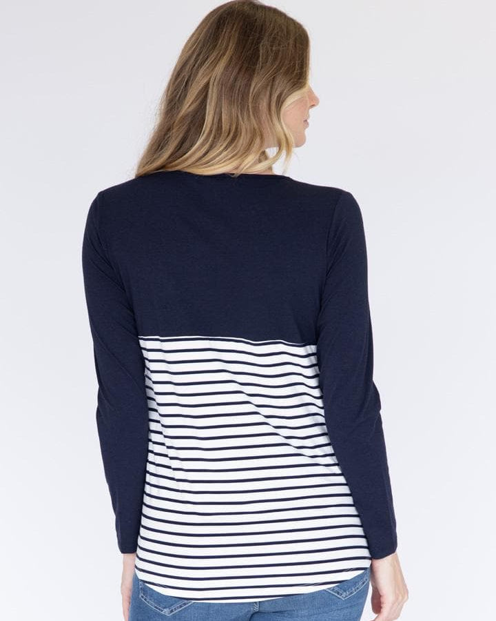 Maternity and Nursing Long Sleeve Top in Navy - Angel Maternity - Maternity clothes - shop online (6546771771495)