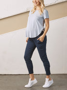 Basic Maternity Cotton Tee - Ice Blue (6708951613543)